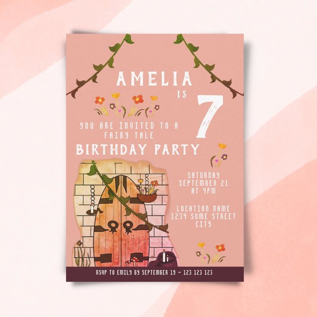 Invitación Fairy Tale Door Fairytale Chica Birday Party (Subido por el creador)