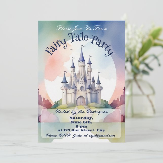 Invitación Fairy Tale Fiesta (Anverso de pie)