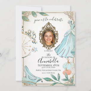 Invitación Fairy Tale Glamuroso de Cenicienta Foto