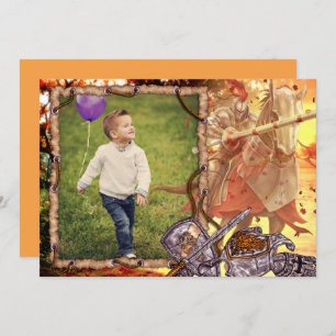 Invitación Fairy Tale Knight on Horse Photo Birday (Nacimient