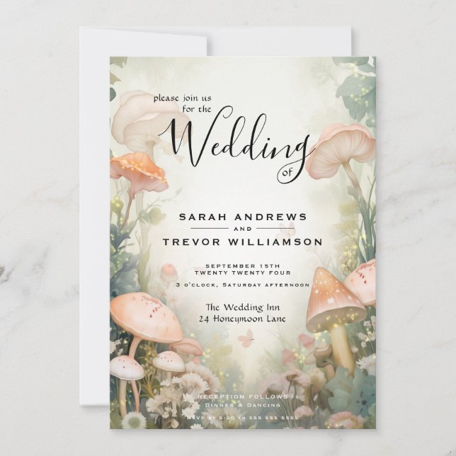 Invitación Fairy Tale Woodland Fairycore Romance (Anverso)