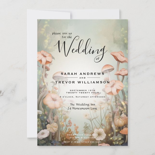 Invitación Fairy Tale Woodland Fairycore Romance (Anverso)