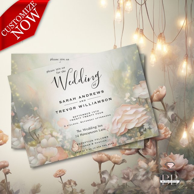 Invitación Fairy Tale Woodland Fairycore Romance (Easy to Customize)