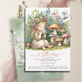 Invitación Fairy Tea Wildflowers Mushrooms Baby Shower