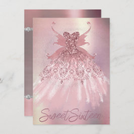 Invitación Fairy Wing Mauve Gown | Deluxo y turbio Sheen rosa
