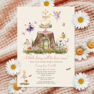 Invitación Fairy Woodland Chica Baby Shower