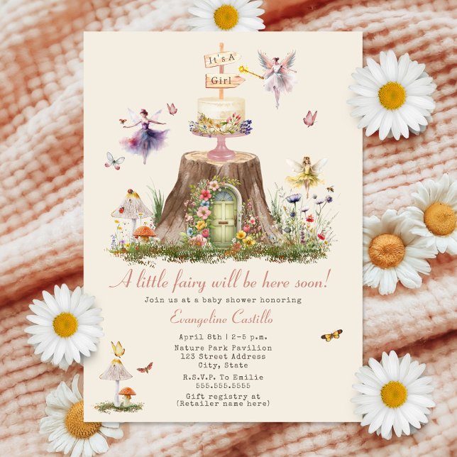 Invitación Fairy Woodland Chica Baby Shower (Subido por el creador)