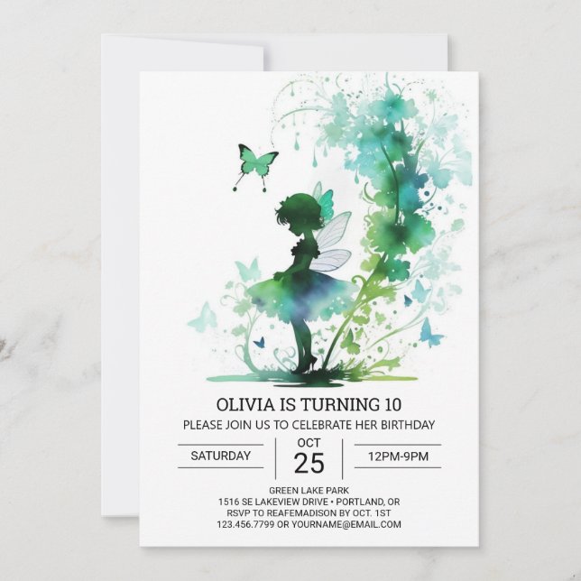 Invitación Fairycore Princess Birthday Celebración (Anverso)