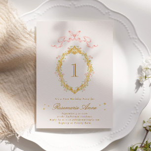 Invitación Fairytale a la princesa Big Number Girthday Party