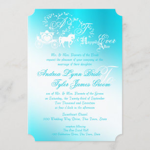 Invitación Fairytale Carriage Aqua