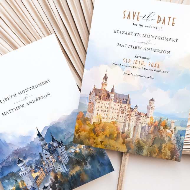 Invitación Fairytale Castillo Neuschwanstein Guardar la tarje (Subido por el creador)
