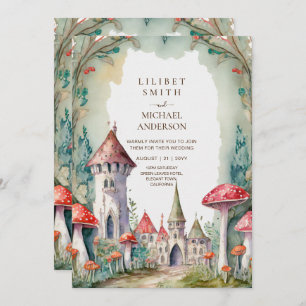 Invitación Fairytale Castle Boda Fairycore Mushrooms Magic