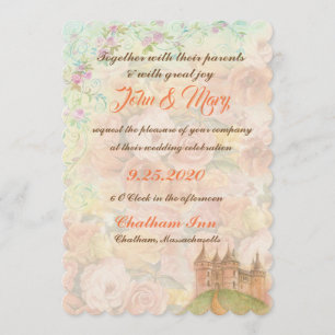 Invitación Fairytale Castle Floral Boda
