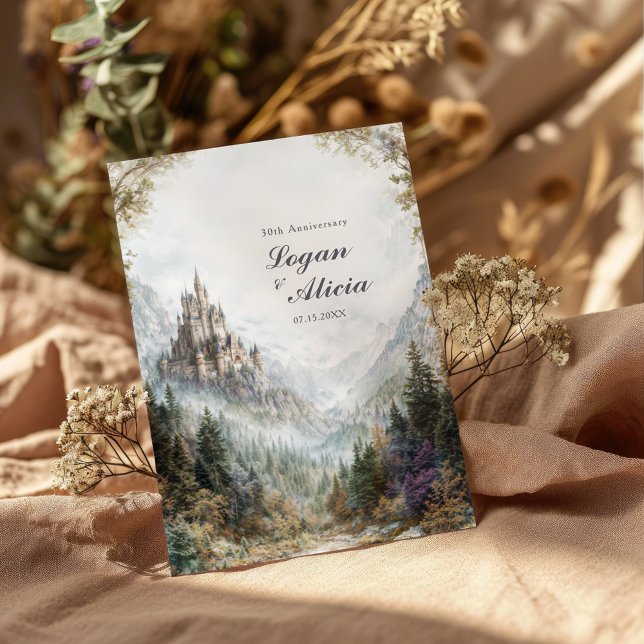 Invitación Fairytale Castle Misty Forest Autumn Wedding (Subido por el creador)