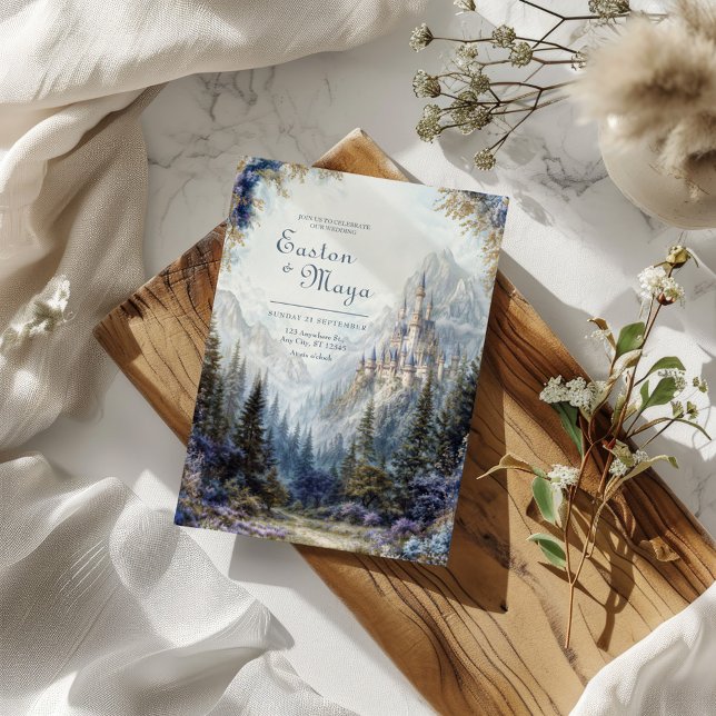 Invitación Fairytale Castle Misty Mountain Wedding (Subido por el creador)