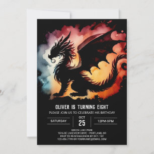 Invitación Fairytale Dragon Cumpleaños Editable