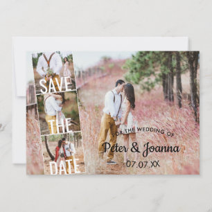 Invitación Fairytale Elegant 5 Photo Save The Date Boda In