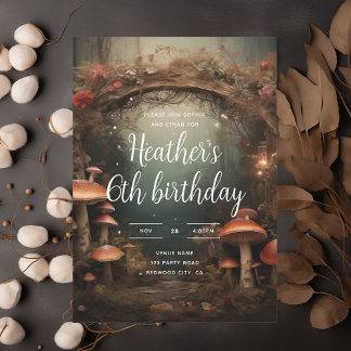 Invitación Fairytale Enchanted Mushroom Forest Birday