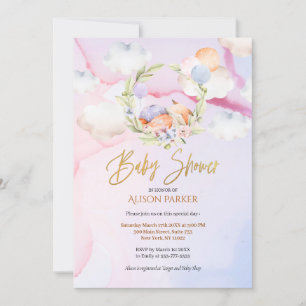 Invitación Fairytale Forest Fox Pink Sky Dream BABY SHOWER