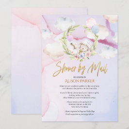 Invitación Fairytale Forest Rabbit Pink | Baby Shower Por Cor