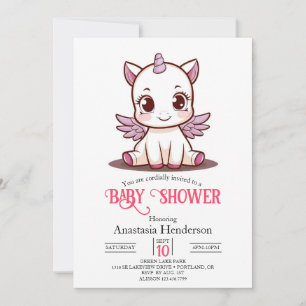 Invitación Fairytale Lovely Unicorn Baby Shower
