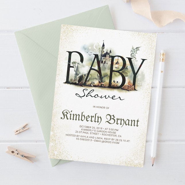 Invitación Fairytale Magic and Enchanted Story Baby Shower (Subido por el creador)