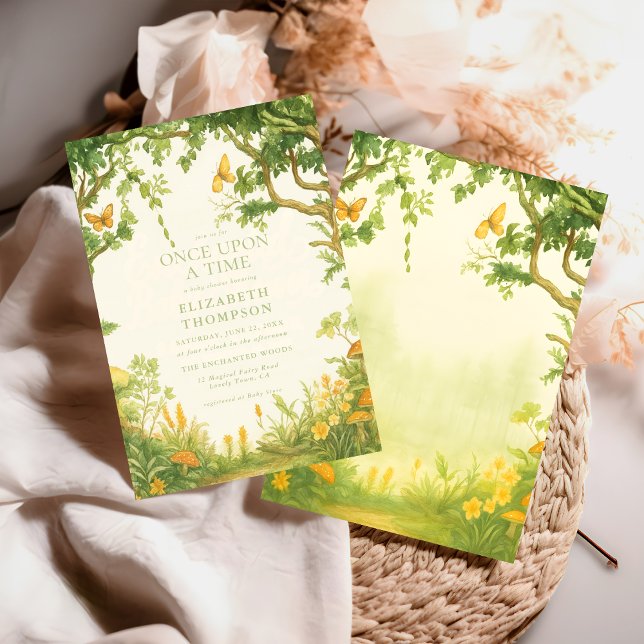 Invitación fairytale mushroom forest baby shower girl (Subido por el creador)