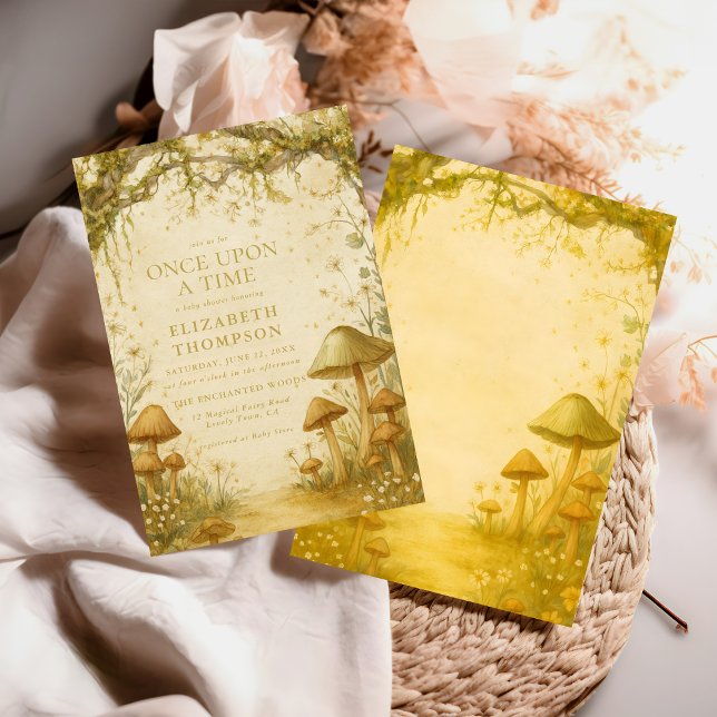 Invitación fairytale mushroom forest baby shower girl (Subido por el creador)
