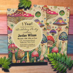 Invitación Fairytale Mushrooms 1 Fiesta de cumpleaños