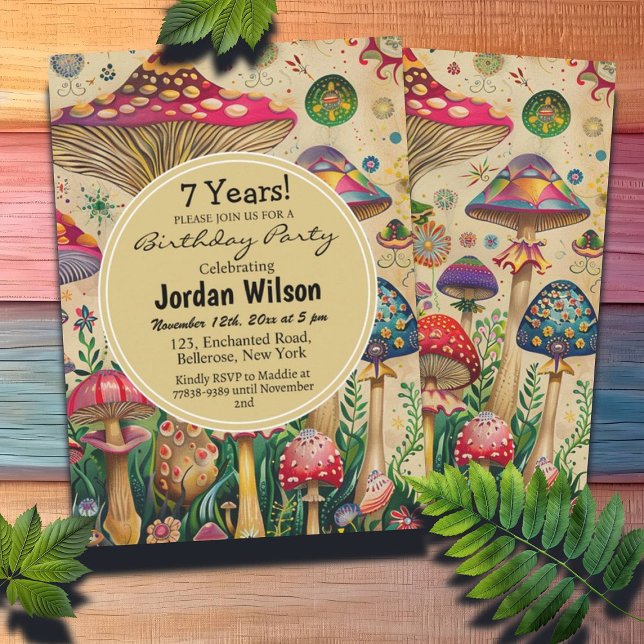 Invitación Fairytale Mushrooms 7ª fiesta de cumpleaños (Subido por el creador)
