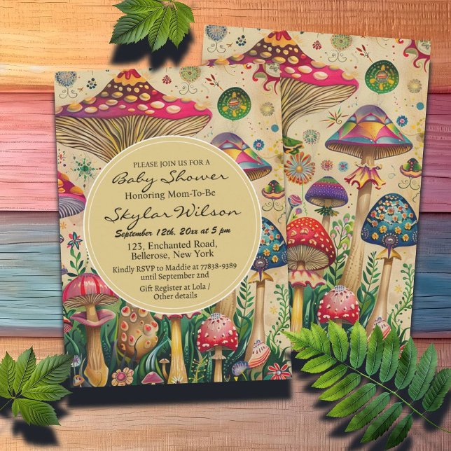Invitación Fairytale Mushrooms Baby Shower (Subido por el creador)