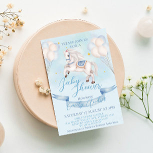 Invitación Fairytale Pony Star globa a Baby Shower Boy