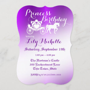 Invitación Fairytale Princesa Carriage Cumpleaños