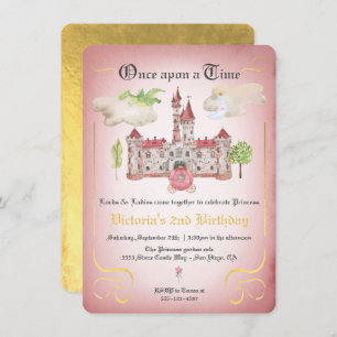 Invitación Fairytale Princess Castle Birday Party