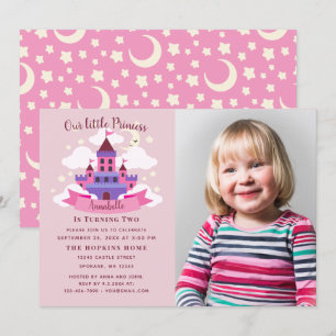 Invitación Fairytale Princess Castle Chicas foto de cumpleaño