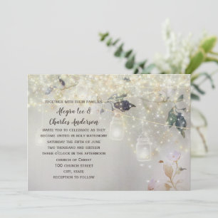 Invitación Fairytale Woodsy Farmhouse Mason Jar Boda