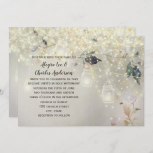 Invitación Fairytale Woodsy Farmhouse Mason Jar Boda