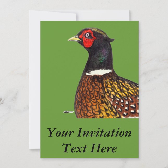 Invitación Faisán:  Cabeza de Ringneck (Anverso)
