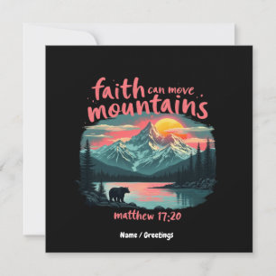Invitación Faith Can Move Mountains Matthew 17:20 Biblia Vers