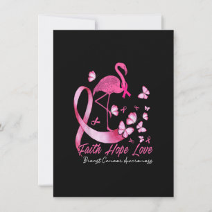 Invitación Faith Hope Love Flamingo Conciencia sobre el cánce