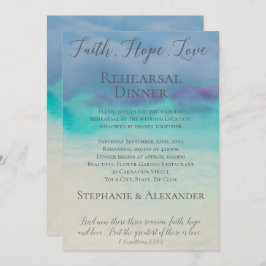 Invitación Faith Hope Love Rehearsal Dinner