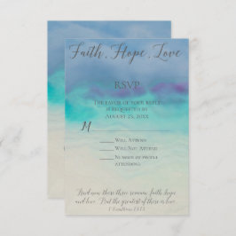 Invitación Faith Hope Love RSVP Reply Card