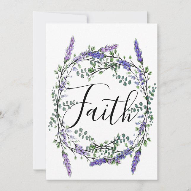 Invitación Faith Lavender y Eucalyptus (Anverso)