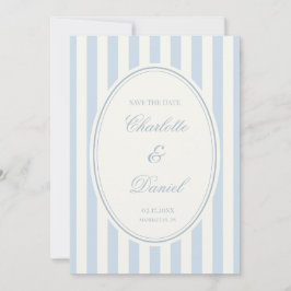 Invitación Faja de guardar la fecha personalizada azul coster