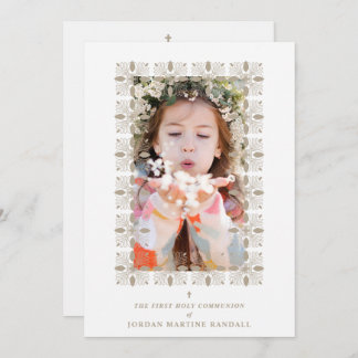 Invitación Fake Gold Effect Fancy Ornament Lace Effect Modern