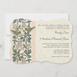 Invitación Fale Cut Vintage Lovebird Honey Suckle Boda