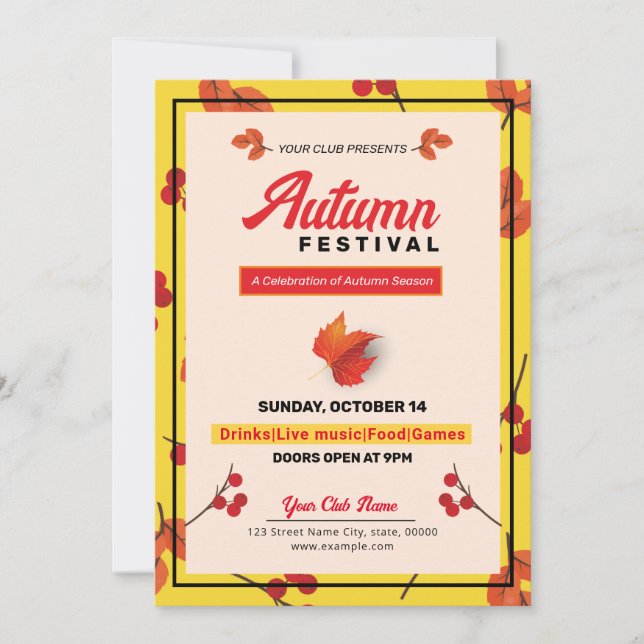 Invitación Fall / Autumn Party Flyer (Anverso)