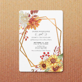 Invitación Fall Autumn Sunflower Wedding Invitation 