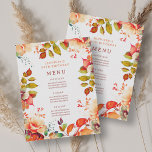 Invitación Fall Autumn Watercolor Floral 90th Birthday Menu<br><div class="desc">Celebra en estilo con nuestro Brillante y audaz menú de fiestas de cumpleaños número 90. Gire noventa con nuestro impresionante menú floral acuático en los colores del otoño. ¡Pida ahora y haz que tu cumpleaños 90 sea memorable!</div>
