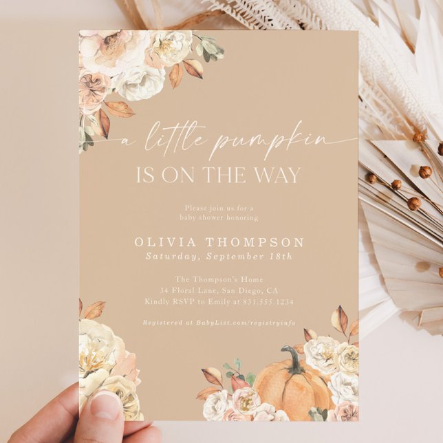 Invitación Fall Baby Baby Shower | Boho Un Pequeño Calabaza (Subido por el creador)